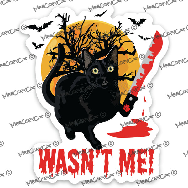 Friday 13th Halloween Cat Sticker MERCURY MrsCopyCat