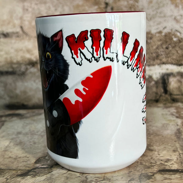 Bloody Knife Black Cat Coffee Mug MrsCopyCat