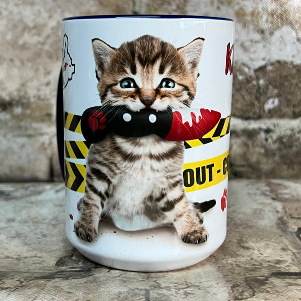 Tabby Kitten Killing it Coffee Mug MrsCopyCat