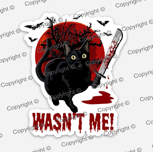 Halloween Killer Cat Sticker MERCURY MrsCopyCat