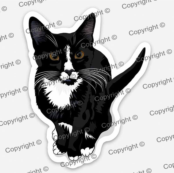 Tuxedo Cat Sticker MITTENS MrsCopyCat