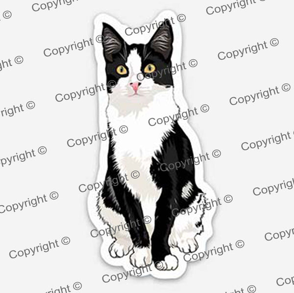 Tuxedo Cat Sticker YUKON MrsCopyCat