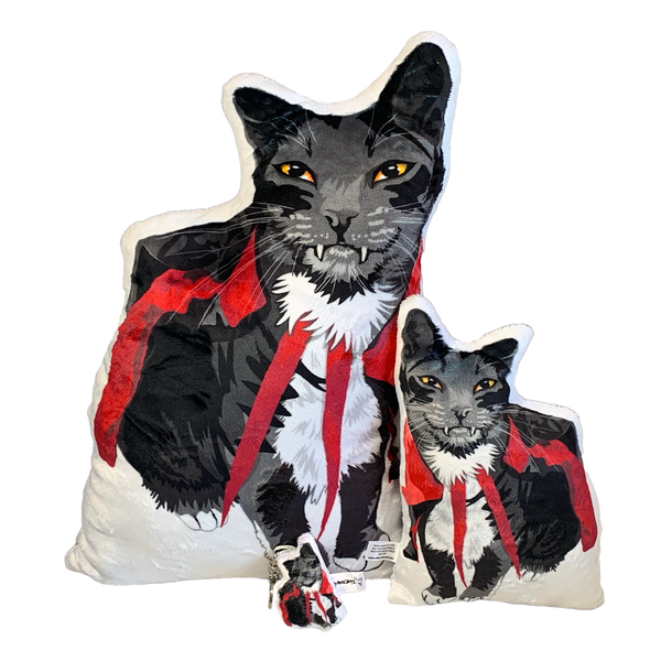 Vampire Cat Plush Pillow DRACULA MrsCopyCat